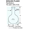 boiling flask ts h neck flat bottom ts joint (iso, k-6)