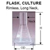 flask, culture rimless, long neck