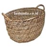 abaca oval basket with handle