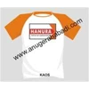 kaos putih lengan orange perlengkapan pakaian partai hanura