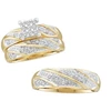 wedding ring stunning 2 tone diamond trio