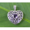 silver pendant - oneheart..