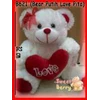 boneka bear putih love pita