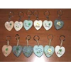 bali engraved river stone keychain - heart shape