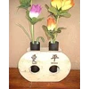 bali engraved stone flower vase