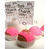 souvenir pernikahan murah dan unik pink cupcake holder message ( sp-003)