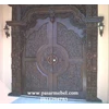 pintu gapura gebyok kayu jati tiang dobel