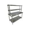 work table with double overshelf