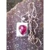 pendant natural ruby, silver 925