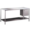 stainless steel working table with under shelf with small cabinet