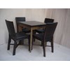 nirwana leather dining chair & table - stock 1 set only