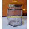 botol kaca hexagonal / botol kaca segi enam