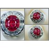 super vivid red ruby cut mogok burma. serti grs. top & sangat langka ( rbc 072)