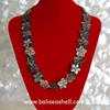 black pearl necklace star art / kalung kerang mutiara hitam ukir bunga
