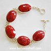 red coral brecelet silver 925 / gelang perak 925 dengan koral merah