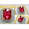 sparkling hot metalik pigeon blood ruby cristal top - rbc 098-2
