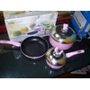 panci cookware set pink anti lengket