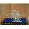 souvenir unik miniatur kapal phinisi 14cm / silver-copper phinisi ship miniature 14cm – lg9
