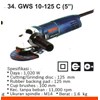 gurinda tangan gws 10-125 c ( 5 ) bosch power tools