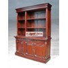 open bookcase colonial mahogany lemari buku bko3-m 2 sekat atas french furniture aura java