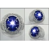 natural no heat elegant kasmir blue sapphire star sri lanka - sps 231-1