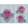 beautiful hot pink ruby crystal charming - rl 135-1