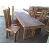 set meja makan kayu trembesi stainless