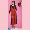 maxi dress rayon spandex merah kombinasi hitam