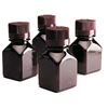 amber nalgene® graduated leak proof square plastic bottles