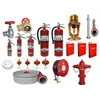 hydrant box – hydrant pillar / pilar hidran – hydrant valve – hose nozzle – fire hose – gate valve – hose reel – siamese – fire hose/ selang pemadam – hose rack – variable spray nozzle hydrant box