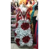 kp 1001 kebaya pengantin modern merah silver
