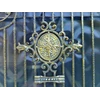 hand-made wrought iron gate with ornament and gold colour touch-2