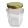 toples kaca hexagon ukuran 200 ml