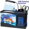mini fish tank usb desktop aquarium with running water