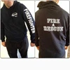 cfs navy hoodie with firefighter printed on left arm