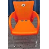 kursi plastik dengan kaki stainless neoplast warna orange