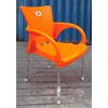 kursi plastik dengan kaki stainless neoplast warna orange-2