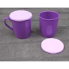 gelas tutup atau mug plastik warna ungu golden sunkist mok 7008