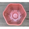 pot plastik no segi enam warna merah bata no 30 merk eko plast-4