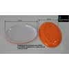 piring oval melamin 8 inch merk unica kode d8808 putih orange-1