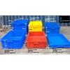 keranjang plastik industri krat buntu top merah biru kuning-1
