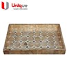 nampan kerang emas etnik/ kerajinan kerang/ tray kerang emas 16x25 cm