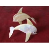 dolpin fish made from mop shell art / ikan lumba - lumba terbuat dari ukiran kerang mutiara