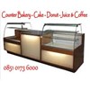 counter bakery, cake, donut, juice & coffee