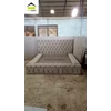 tempat tidur minimalis full kain jok kerajinan kayu