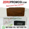souvenir jam meja digital motif kayu / jam alarm led wood - jam dinding-1