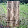 natural half bamboo fence with 6 back slats and black coco rope (3t-3b)