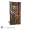 half cut bamboo fence 4 blades back, black coco strap wood carving