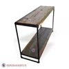 wood furniture industrial console table with black iron pipe legs