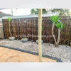 black half bamboo fence with 4 back slats and black coco rope, including wooden decorative inserted-4